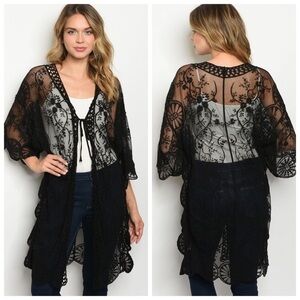 🆕LAST ONE-Black lace kimono